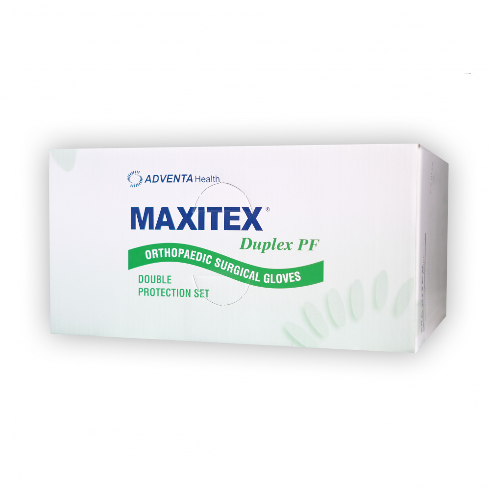 Перчатки хирургические латексные двойные неопудр Maxitex Duplex PF (2 пары),(ADVENTA Health)Малайзия